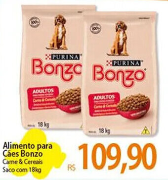 Atacadão Alimento para Cáes Bonzo Came & Cereais Saco com 18kg oferta