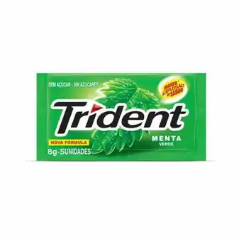 Goma de mascar trident menta embalagem 8g