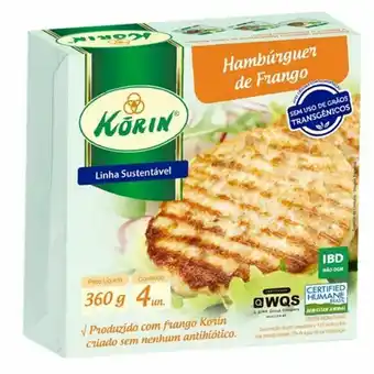 Serrano Supermercado Hamburguer de frango korin sem transgênico 360g oferta