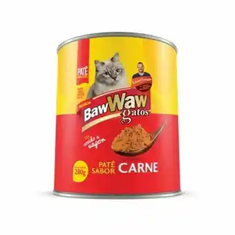 Serrano Supermercado Patê baw waw carne para gato adulto lata 280g oferta