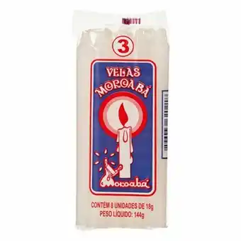 Serrano Supermercado Vela moroaba branca n3 embalagem 8 un oferta