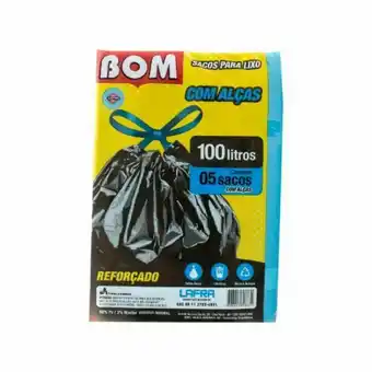 Saco para lixo bom lixo azul com alças 100l