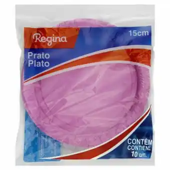 Prato descartável rosa 10un 15cm