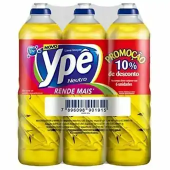 Detergente ypê neutro 500ml oferta 6un