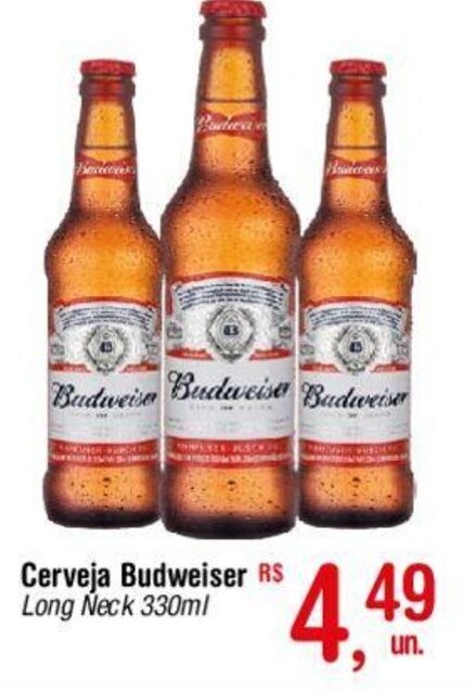 Cerveja Budweiser Long Neck 330ml Oferta Na Fort Atacadista