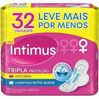 Supermercados Paraná Absorvente externo intimus tripla proteção suave com abas 32un oferta