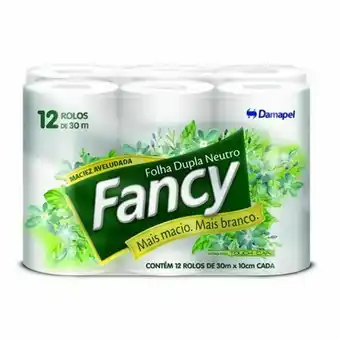 Supermercados Paraná Papel higiênico fancy folha dupla neutro 30m pacote 12un oferta