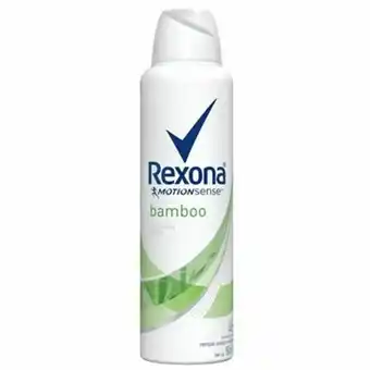Desodorante antitranspirante rexona feminino aerosol bamboo aloe vera 150ml