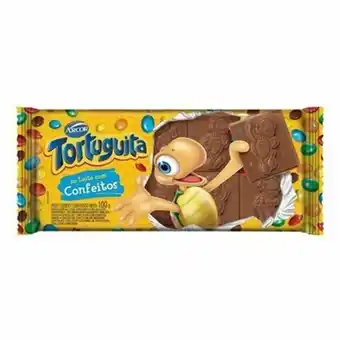 Supermercados Paraná Chocolate tortuguita ao leite com confeitos 100g oferta