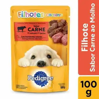 Supermercados Paraná Ração úmida pedigree sachê carne ao molho para cães filhotes 100 g oferta