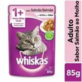 Ração úmida para gatos adultos whiskas salmão 85g