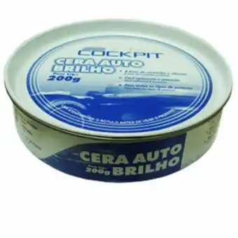 Cera automotiva cockpit auto brilho em pasta lata 200g