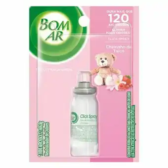 Neutralizador de odores cheirinho de talco click spray bom ar blister refil 120ml