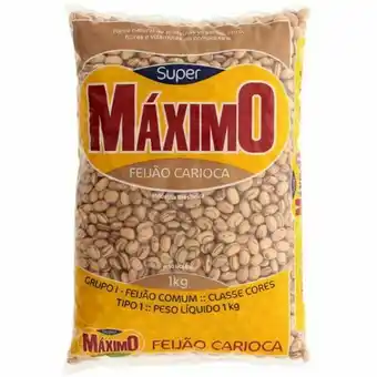 Feijão carioca super máximo pacote 1kg