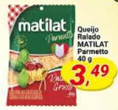 Amarelinha supermercados Queijo Ralado Matilat Parmetto 40g oferta