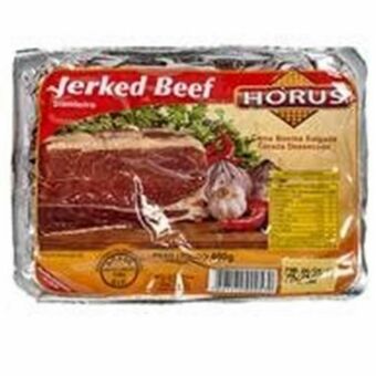 X Supermercados Carne seca horus jerked beef embalagem 400g oferta