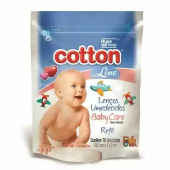 Lenços umedecidos cotton line azul refil 70 un