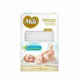 X Supermercados Haste flexível mili love & care com 75un oferta