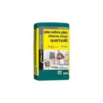 Obramax Argamassa interna piso sobre piso cinza 20kg quartzolit oferta