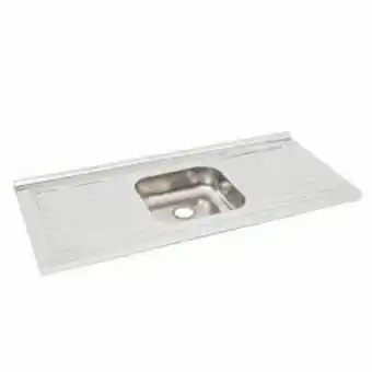 Pia aço inox 430 com cuba central 150x52cm