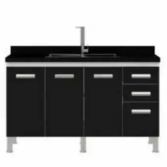 Obramax Gabinete para cozinha alfa branco/preto 144cm oferta
