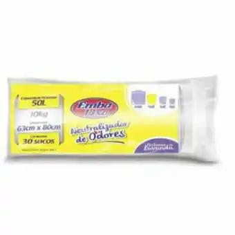 Obramax Saco lixo neutra e lavanda 50l 30 unidades oferta