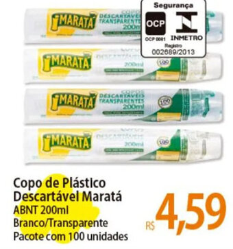Atacadão Copo de Plástico Descartável Maratá ABNT 200ml oferta