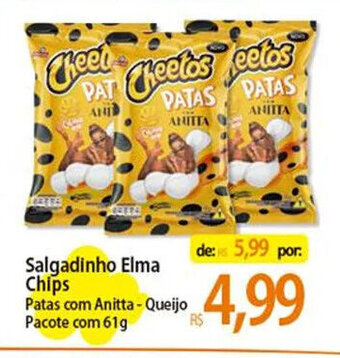 Atacadão Salgadinho Elma Chips Patas com Anitta - Queijo Pacote com 61g oferta