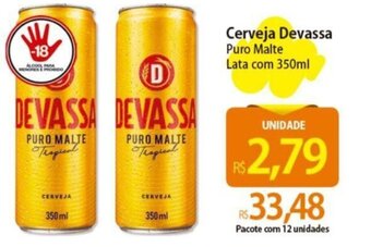 Atacadão Cerveja Devassa Puro Malte Lata com 350ml oferta