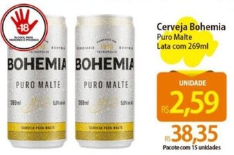 Atacadão Cerveja Bohemia Puro Malte Lata com 269ml oferta