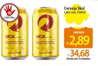 Atacadão Cerveja Skol Lata com 350ml oferta