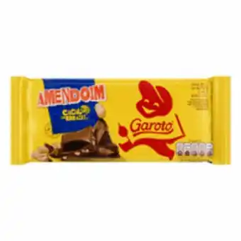 Chocolate ao leite com amendoim garoto cacau do brasil pacote 90g