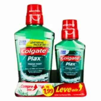 Kit enxaguante bucal zero álcool fresh mint colgate plax leve 500ml pague 350ml + 250ml