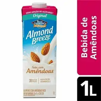 Alimento com amêndoas almond breeze zero açúcar original 1l