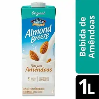 Bebida de amêndoas almond breeze original 1l