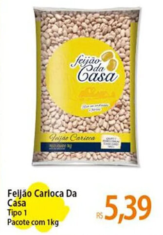 Atacadão Feijão Carioca Da Casa Tipo 1 Pacote com 1kg oferta