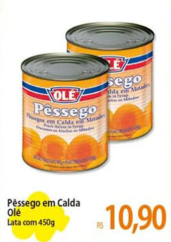 Atacadão Pêssego em Calda Olé Lata com 450g oferta