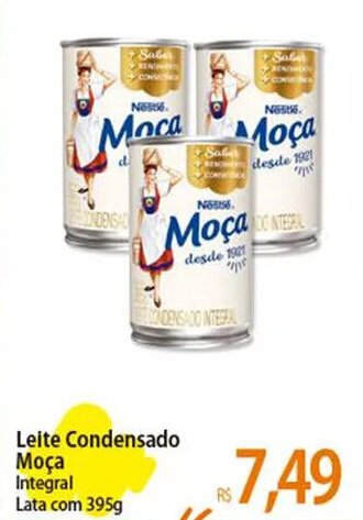Atacadão Leite Condensado Moça Integral Lata com 395g oferta