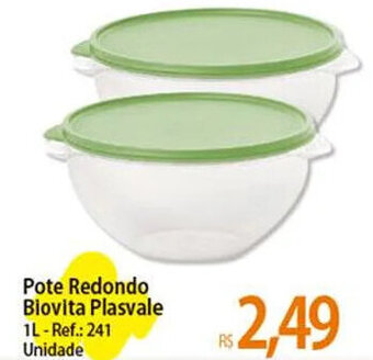 Atacadão Pote Redondo Biovita Plasvale 1L-Ref.: 241 Unidade oferta
