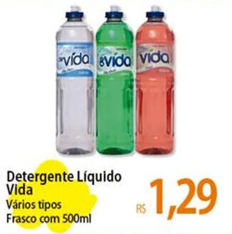 Atacadão Detergente Líquido Vida Vários tipos 500ml oferta
