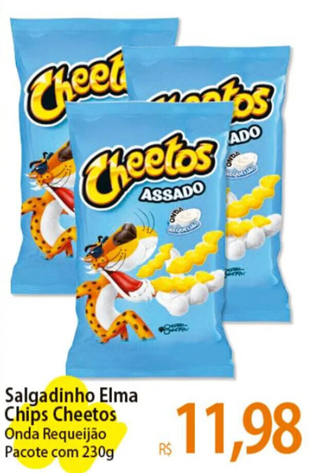 Cheetos onda requeijão Elma Chips 23g - Atacadão Center Doces