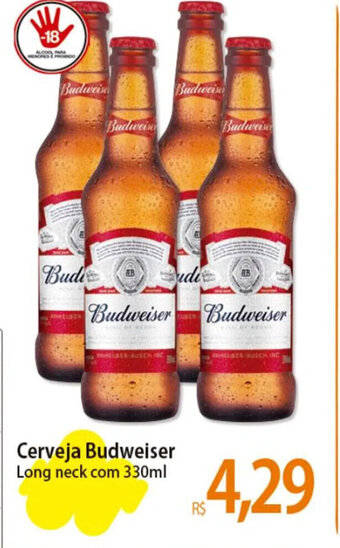 Atacadão Cerveja Budweiser Long neck com 330ml oferta