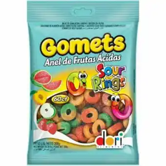 Goma gomets anel de frutas ácidas dori pacote 100g
