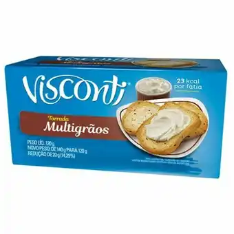 Supermercado Precito Torrada integral visconti multigrãos embalagem 120g oferta