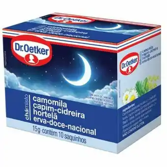 Supermercado Precito Chá misto dr oetker camomila, capim cidreira, hortelã e erva doce nacional 15g oferta