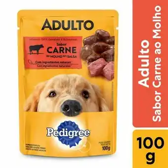 Ração úmida pedigree sachê carne ao molho para cães adultos 100g