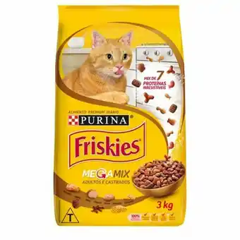 Ração para gatos adultos castrados friskies megamix 3kg