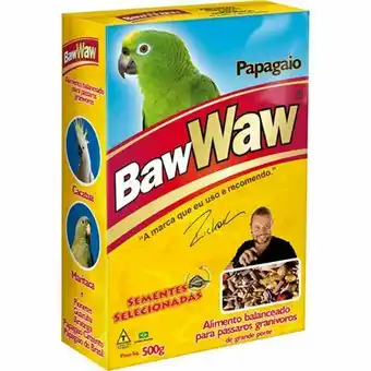 Alimento para papagaio baw waw pacote 500g