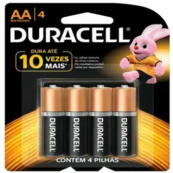 Pilha alcalina duracell aa 4 un