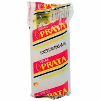 Vela prata n4 branca pacote 8un